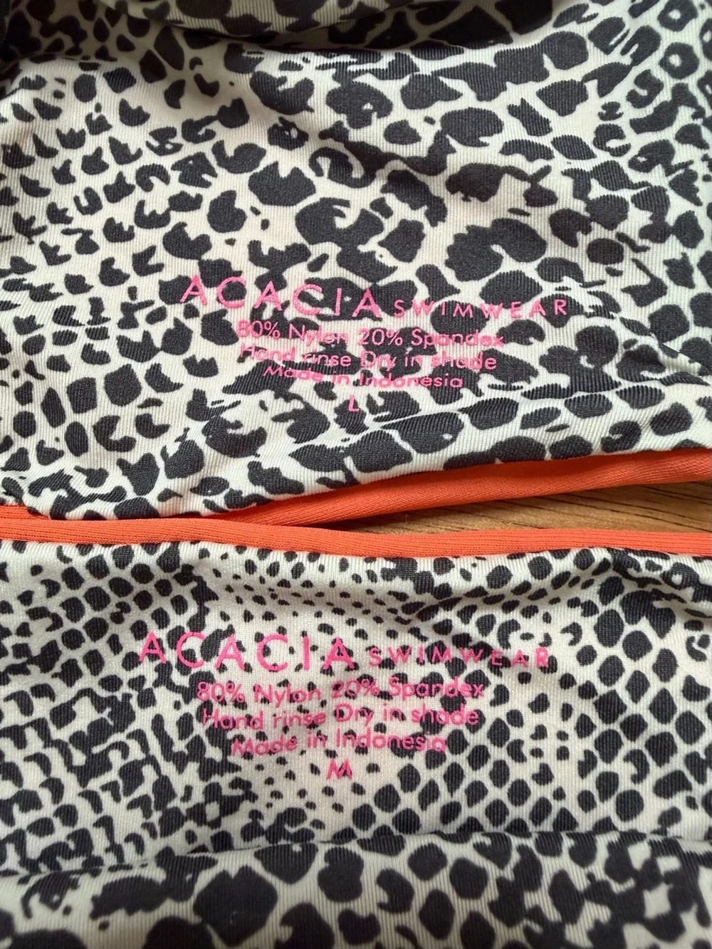 Acacia Swimwear reversible bikini set, orange and leopard print - Picture 4 of 4